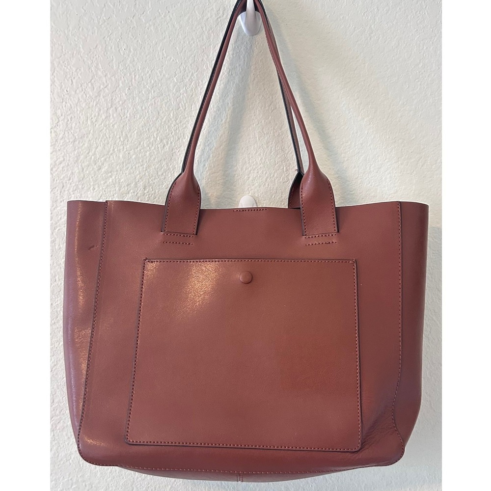 Banana‎ Republic Cognac Leather Tote Bag Minimalist Shoulder Bag